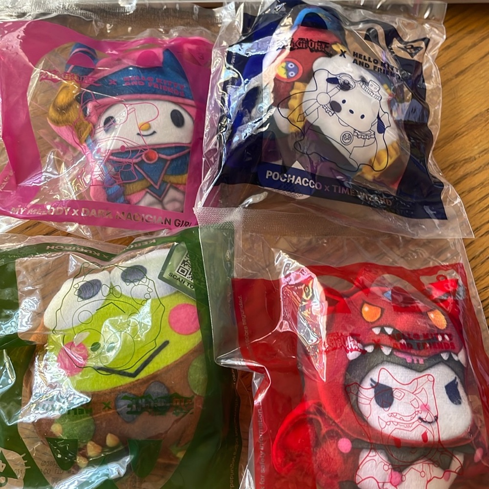 McDonald’s Happy Meal Yu-Gi-Oh x Sanrio Hello Kitty & Friends Plush Lot Of 4 NEW